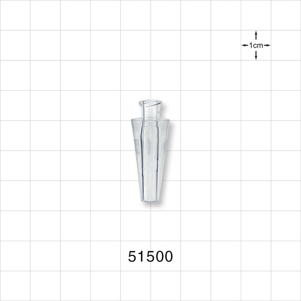 Female Luer Lock, Tubing Port, Clear - 0.236 inch - 0.512 inch OD (5.99 mm - 13 mm) - 51500