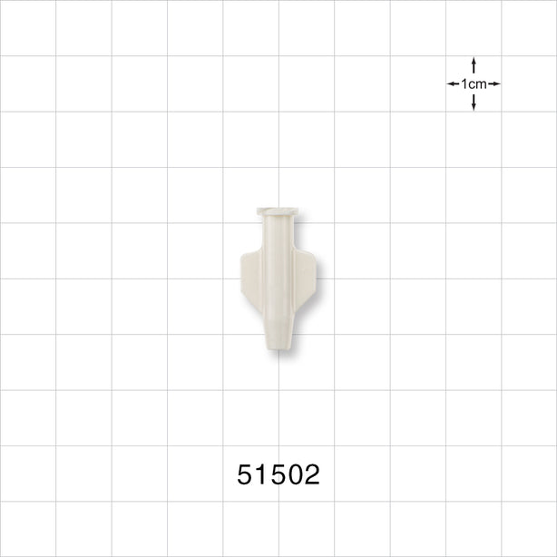 Female Luer Lock, Tubing Port, White - 2.7 FR (0.035 inch, 0.9 mm) - 51502