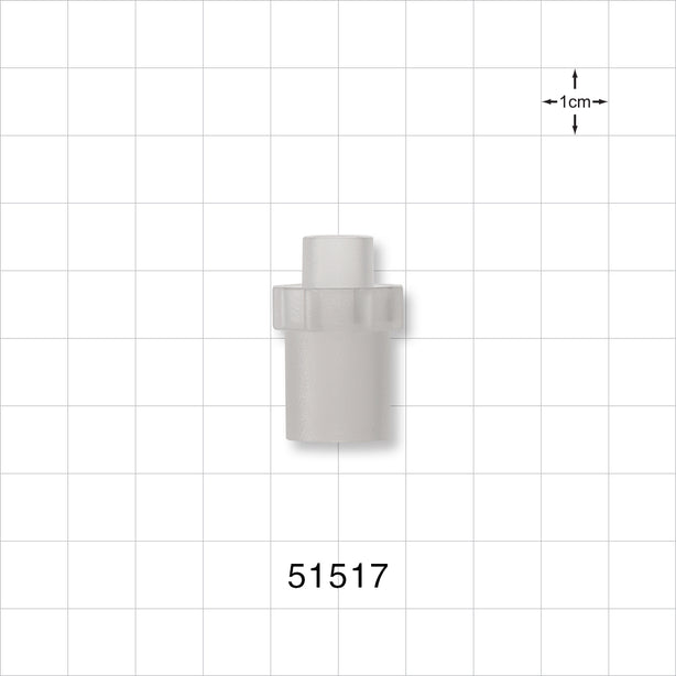 Straight Connector, Reducer, Tubing Port, Natural - 15 mm x 10 mm OD - 51517