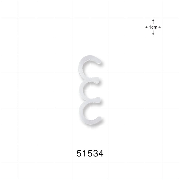 3-Channel Multi-Cavity Clip, Natural - 0.35 inch Channel (8.89 mm) - 51534