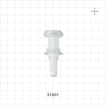 Sanitary Flange, Barbed, Natural, Pre-Attached Gasket - 0.5 inch/0.75 inch Mini; Fits 1/4 inch ID Tubing (0.25 inch, 6.35 mm) - 51601