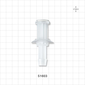 Sanitary Flange, Barbed, Natural, Pre-Attached Gasket - 0.5 inch/0.75 inch Mini; Fits 1/2 inch ID Tubing (0.5 inch, 12.7 mm) - 51603