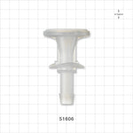 Sanitary Flange, Barbed, Natural, Pre-Attached Gasket - 1 inch/1.5 inch Standard; Fits 1/2 inch ID Tubing (0.5 inch, 12.7 mm) - 51606