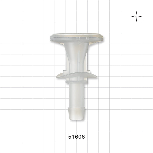 Sanitary Flange, Barbed, Natural, Pre-Attached Gasket - 1 inch/1.5 inch Standard; Fits 1/2 inch ID Tubing (0.5 inch, 12.7 mm) - 51606