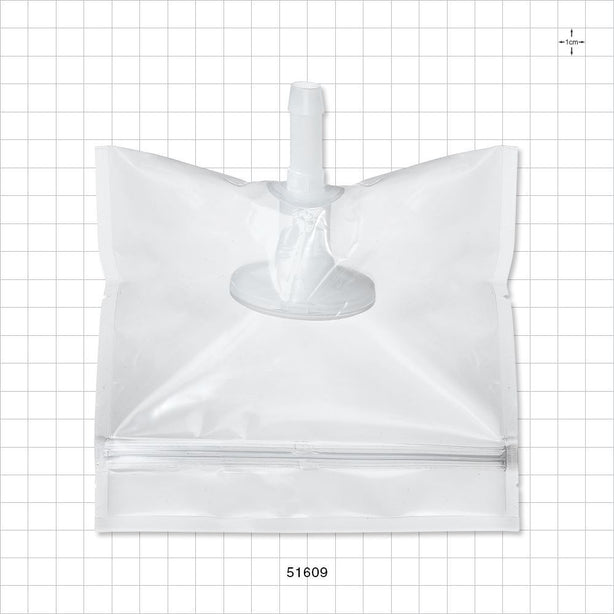 Sanitary Flange, Barbed, Natural, Pre-Attached Gasket, in Sealed Pouch - 1 inch/1.5 inch Standard; Fits 3/8 inch ID Tubing (0.375 inch, 9.53 mm); 5 inch x 5 inch Pouch - 51609