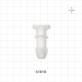 Sanitary Flange, Barbed, Natural - 0.5 inch/0.75 inch Mini; Fits 3/8 inch ID Tubing (0.375 inch, 9.53 mm) - 51618