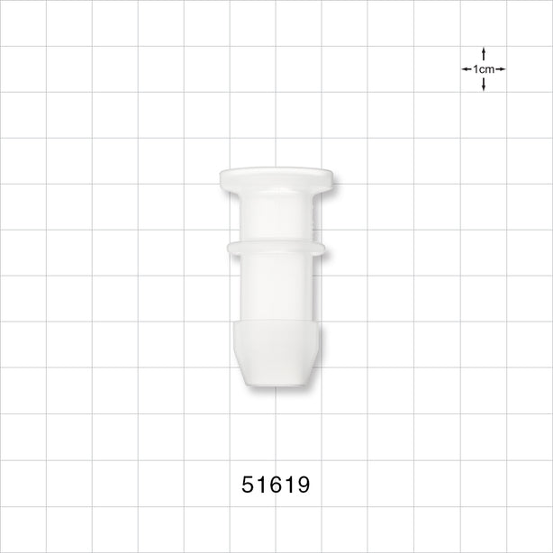Sanitary Flange, Barbed, Natural - 0.5 inch/0.75 inch Mini; Fits 1/2 inch ID Tubing (0.5 inch, 12.7 mm) - 51619