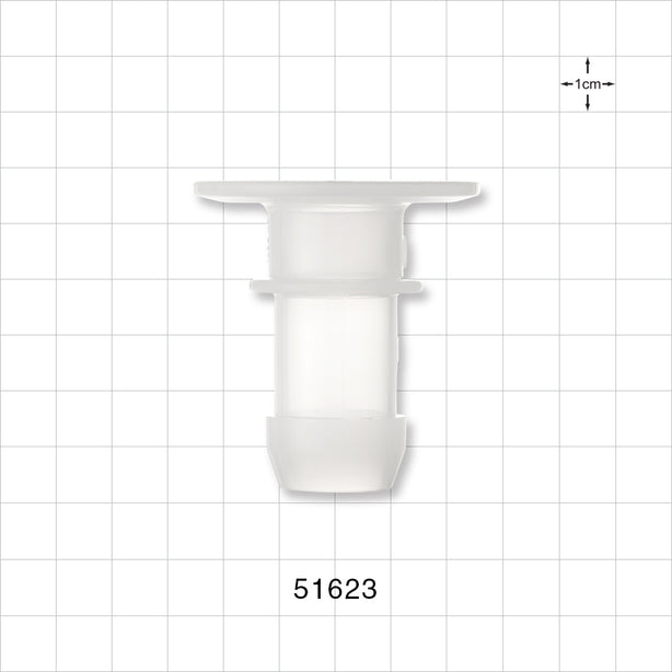 Sanitary Flange, Barbed, Natural - 1 inch/1.5 inch Standard; Fits 3/4 inch ID Tubing (0.75 inch, 19.05 mm) - 51623