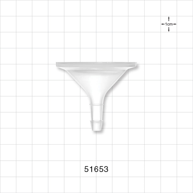 Sanitary Flange, Barbed, Natural - 1 inch/1.5 inch Standard; Fits 1/4 inch ID Tubing (0.25 inch, 6.35 mm) - 51653