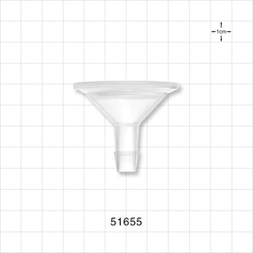 Sanitary Flange, Barbed, Natural - 1 inch/1.5 inch Standard; Fits 3/8 inch ID Tubing (0.375 inch, 9.53 mm) - 51655