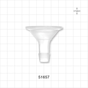 Sanitary Flange, Barbed, Natural - 1 inch/1.5 inch Standard; Fits 1/2 inch ID Tubing (0.5 inch, 12.7 mm) - 51657