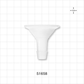 Sanitary Flange, Barbed, Natural - 1 inch/1.5 inch Standard; Fits 1/2 inch ID Tubing (0.5 inch, 12.7 mm) - 51658