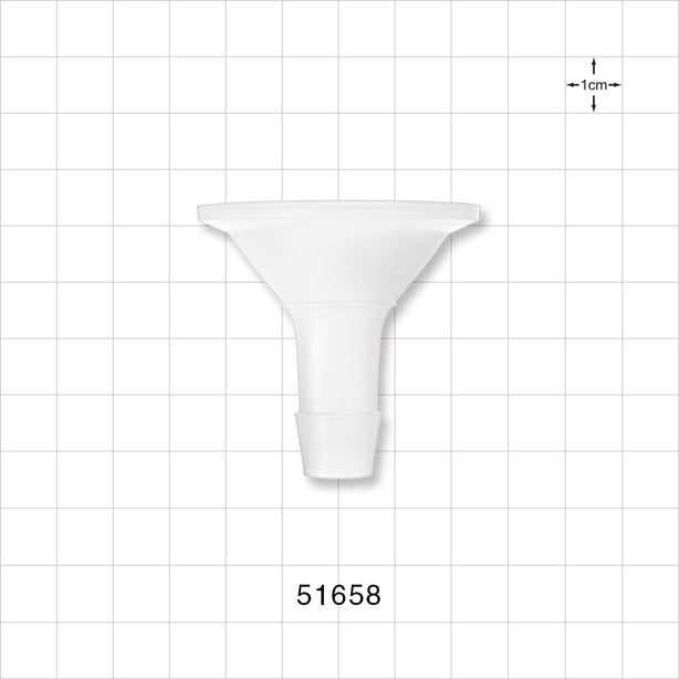 Sanitary Flange, Barbed, Natural - 1 inch/1.5 inch Standard; Fits 1/2 inch ID Tubing (0.5 inch, 12.7 mm) - 51658