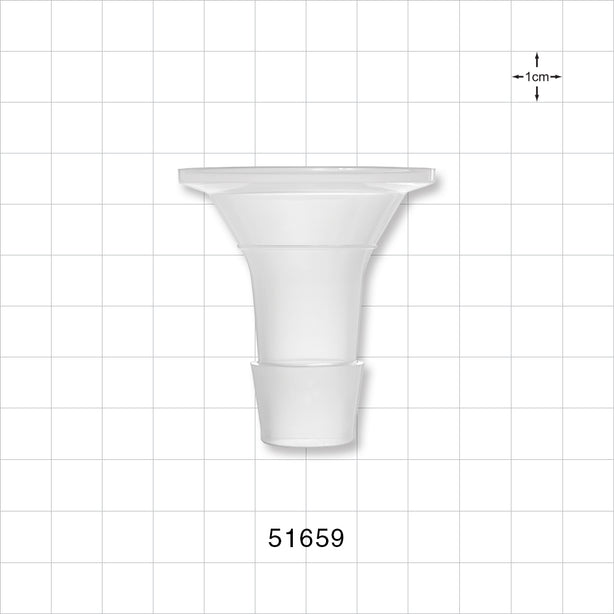 Sanitary Flange, Barbed, Natural - 1 inch/1.5 inch Standard; Fits 3/4 inch ID Tubing (0.75 inch, 19.05 mm) - 51659