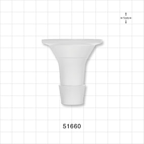 Sanitary Flange, Barbed, Natural - 1 inch/1.5 inch Standard; Fits 3/4 inch ID Tubing (0.75 inch, 19.05 mm) - 51660