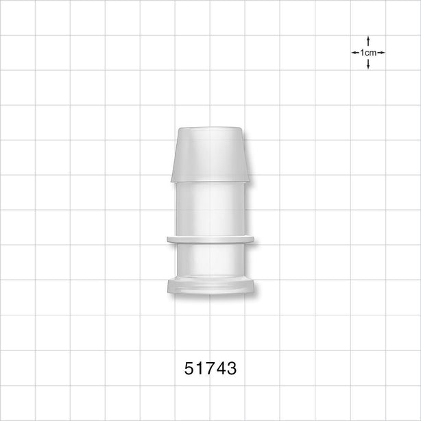 FlowLinX™ Sanitary Flange, Barbed - 0.5 inch/0.75 inch Mini; Fits 3/4 inch ID Tubing (0.75 inch, 19.05 mm) - 51743