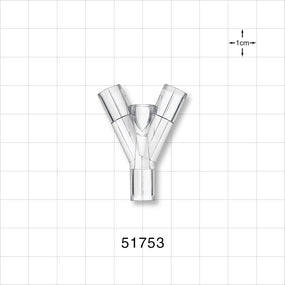 Y Connector, Tubing Ports, Natural - 0.268 inch ID (6.8 mm) - 51753