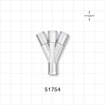 Y Connector, 4-Way, Tubing Ports, Natural - 0.268 inch ID (6.8 mm) - 51754