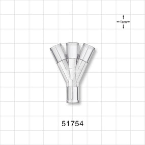 Y Connector, 4-Way, Tubing Ports, Natural - 0.268 inch ID (6.8 mm) - 51754