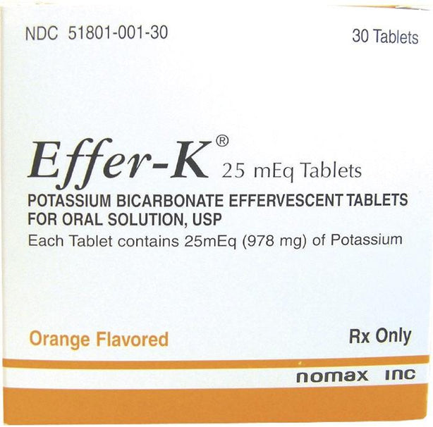 Nomax Inc. Effer-K Effervescent Potassium Citrate 51801-0001-30 - 30.0 Each - MDL-51801-001-30