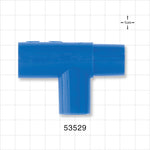 T Connector, Reducer, Blue - 22 mm ID x 15 mm ID x 22 mm OD - 53529
