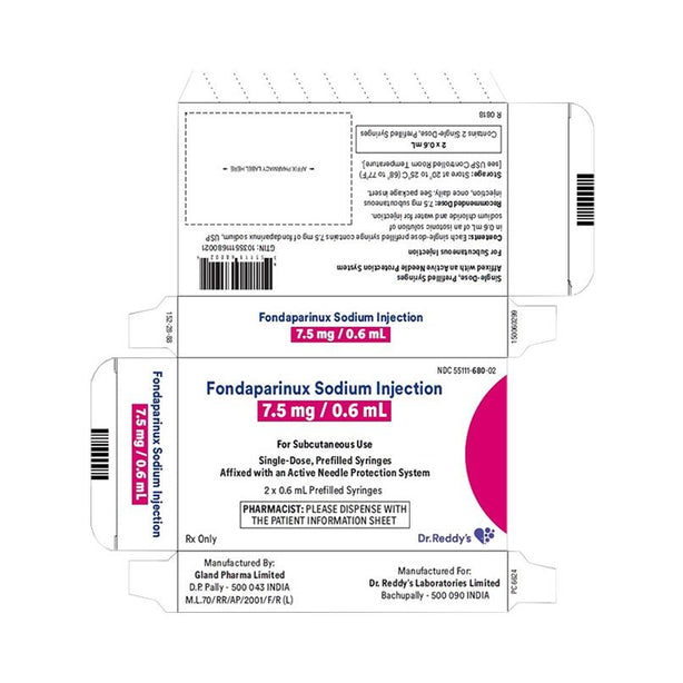 Dr. Reddys Labs Fondaparinux Sodium Injection 55111-0680-02 - 2.0 Each