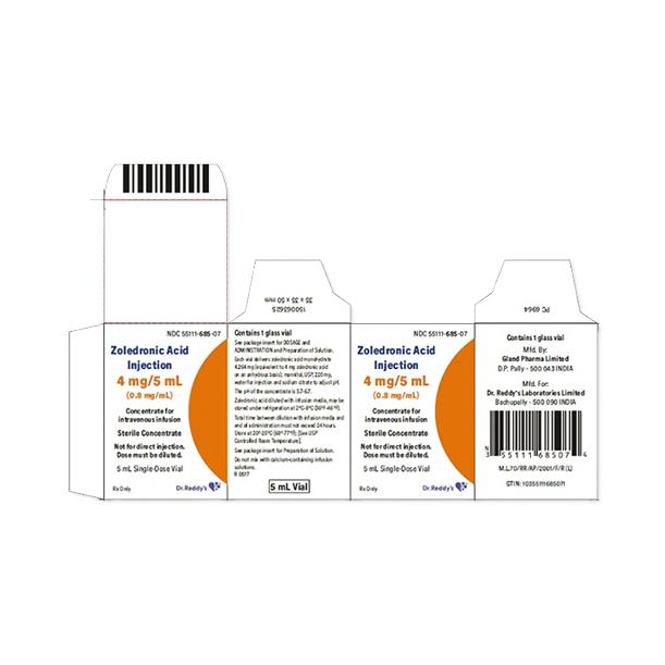 Dr. Reddys Labs Reclast Injections 55111-0685-07 - 1.0 Each - MDL-55111-685-07