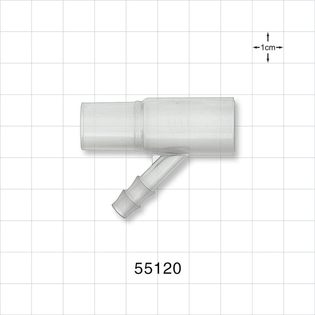 Washington T, Individually Wrapped - 15 mm OD x 15 mm ID/18 mm OD, Side Arm Fits 0.25 inch ID Tubing (6.35 mm) - 55120