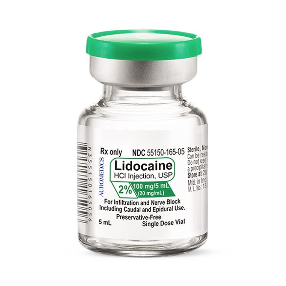 Auromedics Lidocaine Hydrochloride Injection 55150-0165-05 - 10.0 Each - MDL-55150-165-05