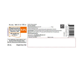 AUROMEDICS Ropivacaine HCL Injections 55150-0195-20 25 Each - MDL-55150-195-20