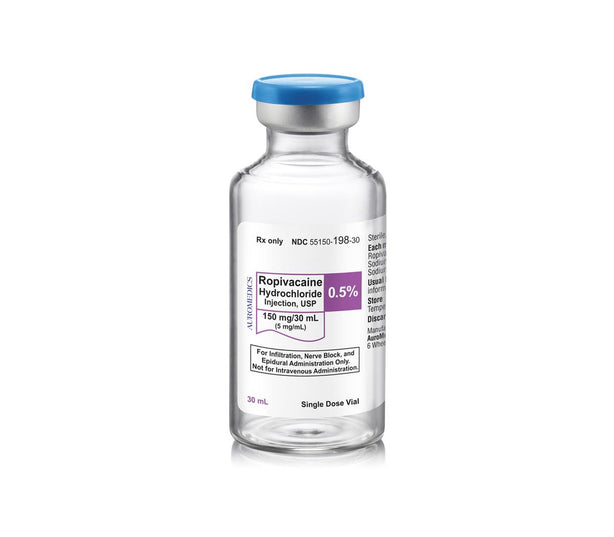 AUROMEDICS Ropivacaine HCL Injections 55150-0198-30 25 Each - MDL-55150-198-30