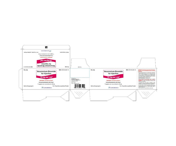 Auromedics Vecuronium Bromide Injections 55150-0235-10 - 10.0 Each