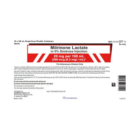 Auromedics Milrinone Lactate in Dextrose Injections 55150-0287-10 - 10.0 Each - MDL-55150-287-10