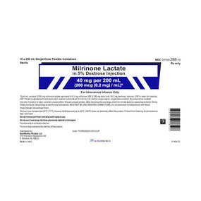Auromedics Milrinone Lactate in Dextrose Injections 55150-0288-10 - 10.0 Each - MDL-55150-288-10