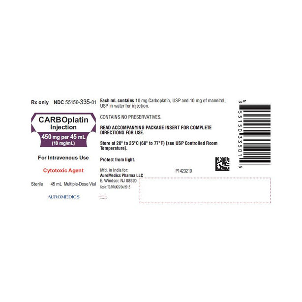 Auromedics Carboplatin Injections 55150-0335-01 - 1.0 Each