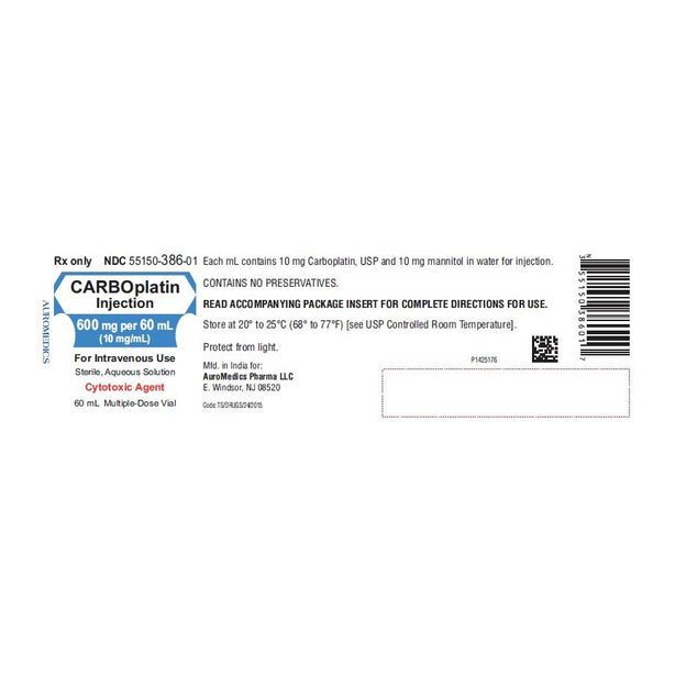 Auromedics Carboplatin Injections 55150-0386-01 - 1.0 Each