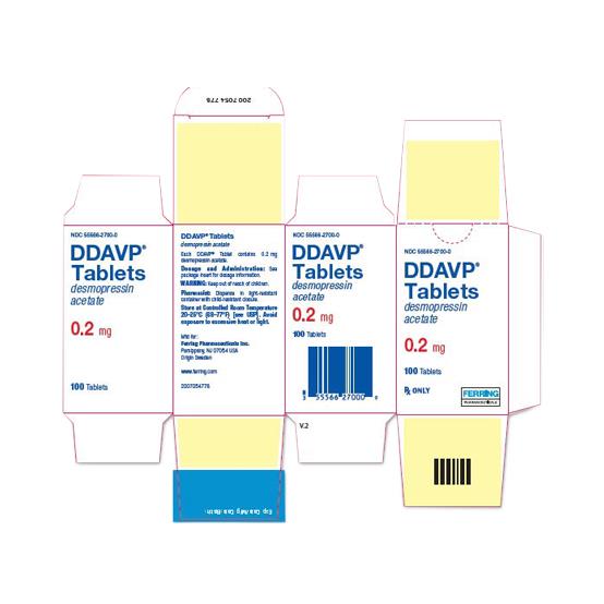 Ferring Pharmaceuticals Inc DDAVP Injectables 55566-2700-00 1.0 Bottle-MDL-55566-2700-0