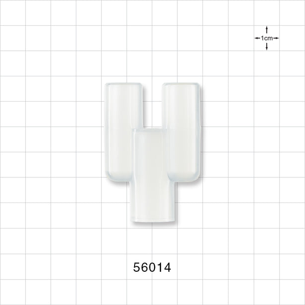 Y Connector, Parallel, Tubing Ports, Natural - 15 mm OD x 15 mm OD x 15 mm ID/17 mm OD - 56014
