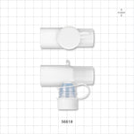 T Connector, Valved with Cap - 22 mm ID x 22 mm OD / 15 mm ID x 22 mm ID - 56618