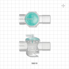 Straight Connector, Valved with Sideport, with Vent - 22 mm OD x 22 mm ID x 4.3 mm OD Side Port - 56619
