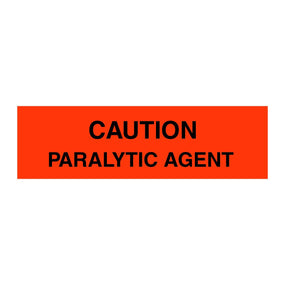 Centurion Labels: Caution Paralytic Agent Chart Label, 1