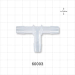 T Connector, Barbed, Natural - Fits 3/8 inch ID Tubing (0.375 inch, 9.53 mm) - 60003