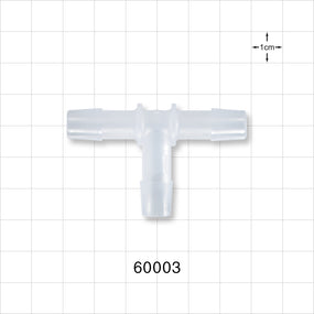 T Connector, Barbed, Natural - Fits 3/8 inch ID Tubing (0.375 inch, 9.53 mm) - 60003