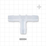 T Connector, Barbed, Natural - Fits 1/2 inch ID Tubing (0.5 inch, 12.7 mm) - 60004