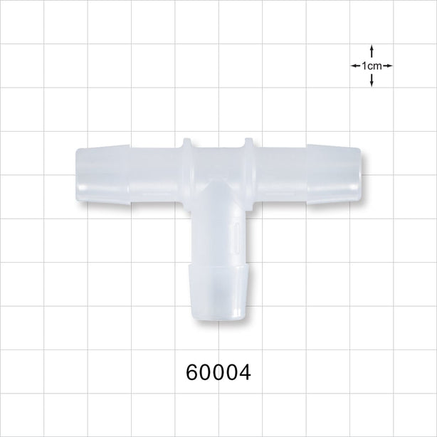 T Connector, Barbed, Natural - Fits 1/2 inch ID Tubing (0.5 inch, 12.7 mm) - 60004