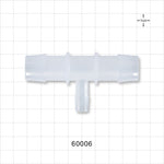 T Connector, Reducer, Barbed, Natural - Fits 3/4 inch ID Tubing (0.75 inch, 19.05 mm); Fits 3/8 inch ID Tubing (0.375 inch, 9.53 mm) - 60006