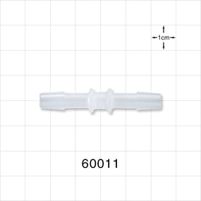 Straight Connector, Barbed, Natural - Fits 1/4 inch ID Tubing (0.25 inch, 6.35 mm) - 60011