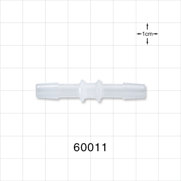 Straight Connector, Barbed, Natural - Fits 1/4 inch ID Tubing (0.25 inch, 6.35 mm) - 60011