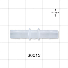 Straight Connector, Barbed, Natural - Fits 3/8 inch ID Tubing (0.375 inch, 9.53 mm) - 60013