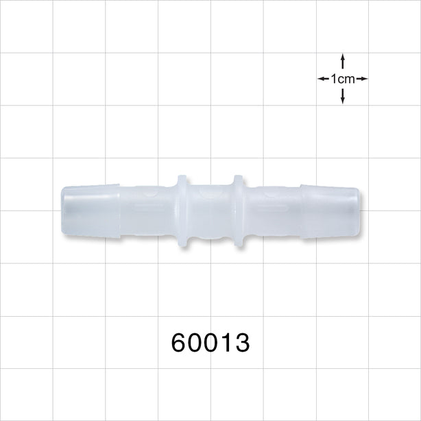 Straight Connector, Barbed, Natural - Fits 3/8 inch ID Tubing (0.375 inch, 9.53 mm) - 60013